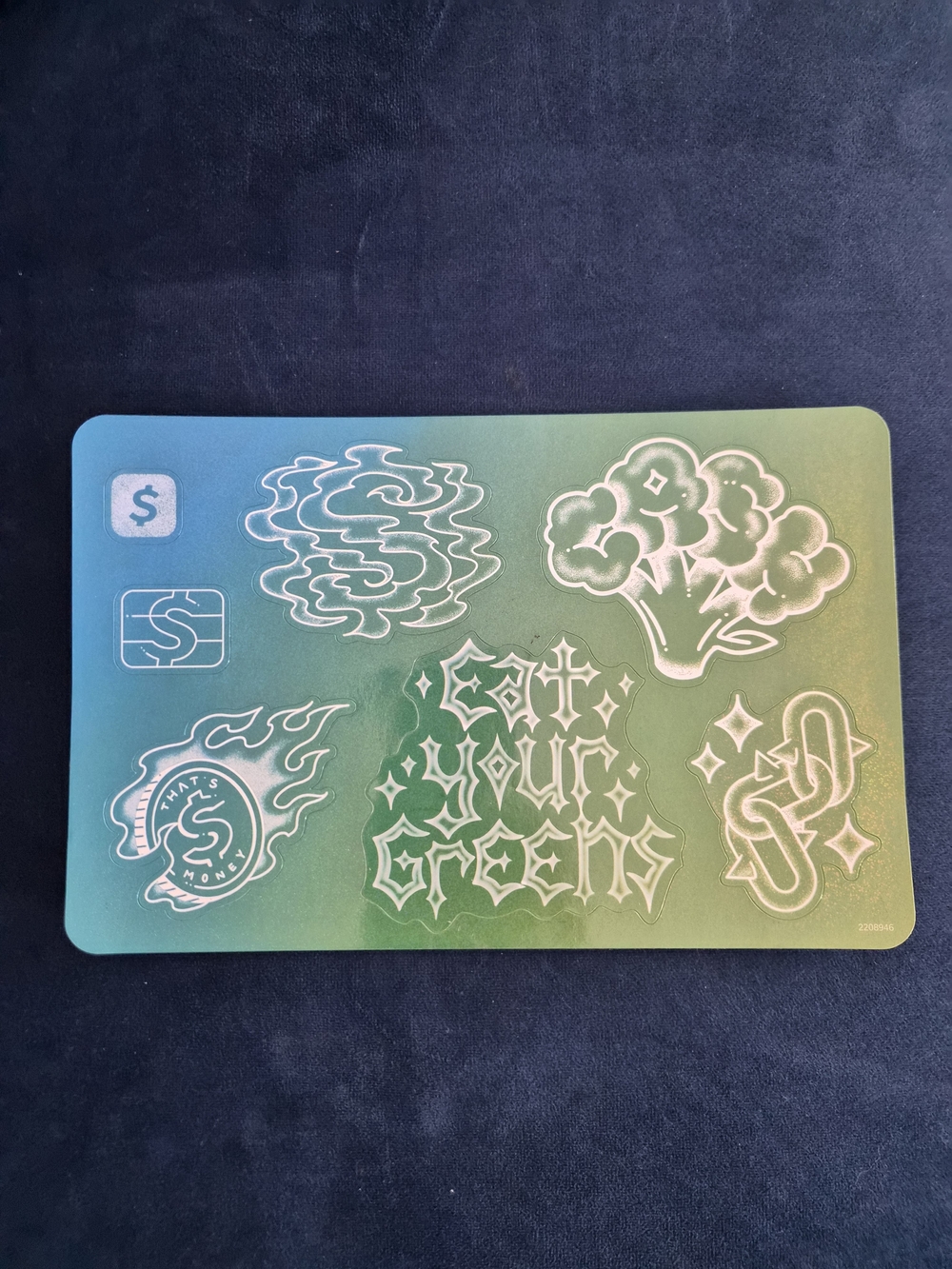 Source Unknown Green Gradient Sticker Sheet for Phone Accessories